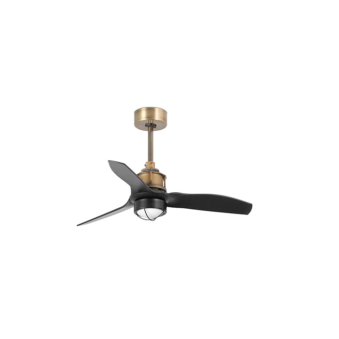Люстра-вентилятор Faro 33429-10 JUST FAN XS LED Old gold/black fan 81cm, 16 Вт, 709 лм, 3000K