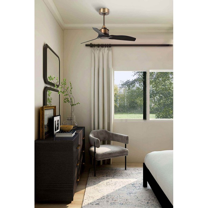 Потолочный вентилятор Faro 33429WW Just Fan S 810mm Gold Old 3 Blades Black Wiz Потолочный вентилятор Faro 33429WW Just Fan S 810mm Gold Old 3 Blades Black Wiz