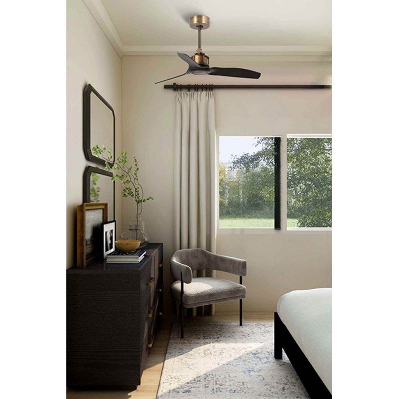 Потолочный вентилятор Faro 33429WW Just Fan S 810mm Gold Old 3 Blades Black Wiz