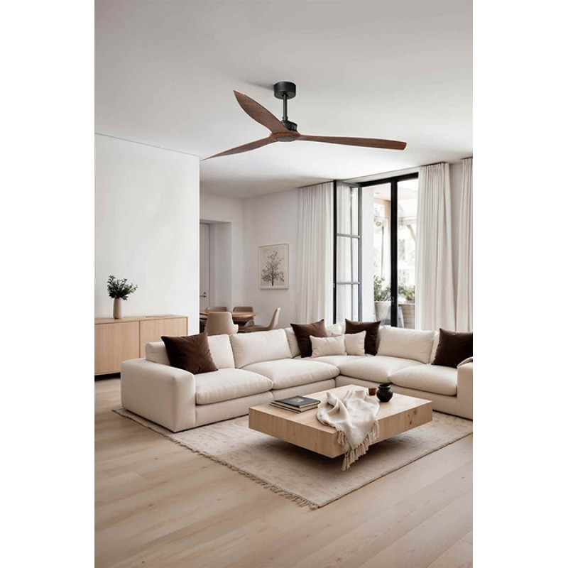 Потолочный вентилятор Faro 33430 JUST FAN XL Matt black/wood fan 178cm