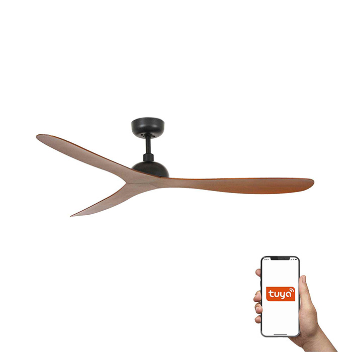 Стельовий вентилятор Faro 33447WT Gotland 1320mm Black 3 Blades Wood Tuya