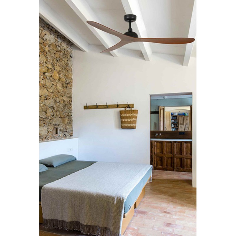 Потолочный вентилятор Faro 33447 GOTLAND L Black/wood fan DC motor