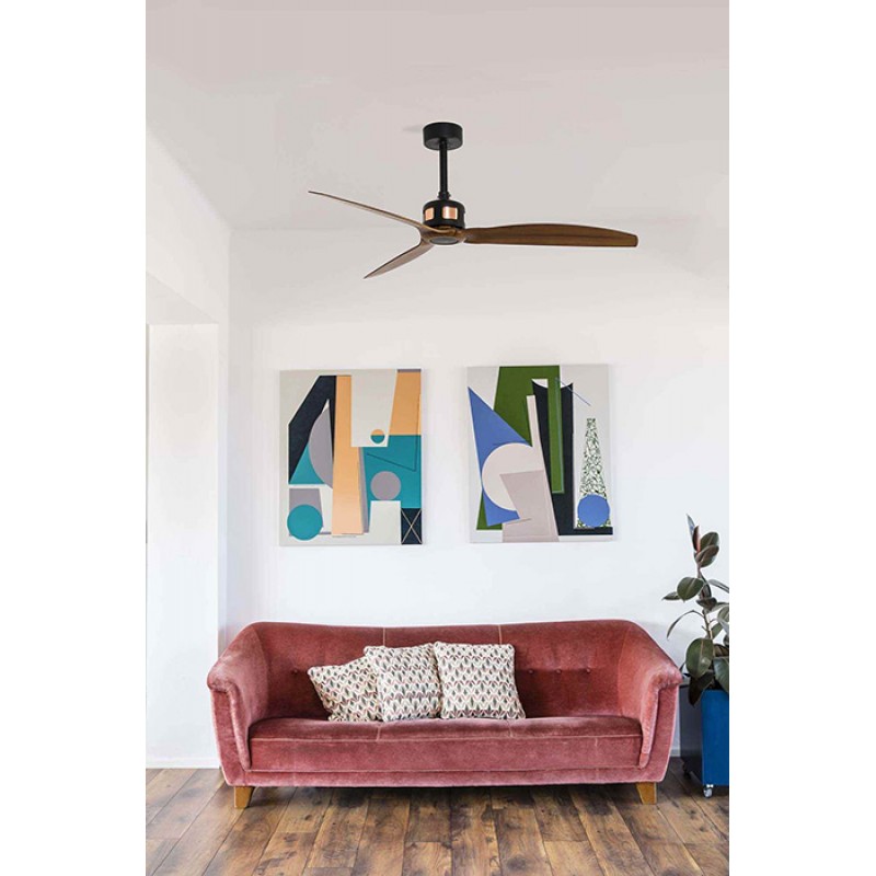 Потолочный вентилятор Faro 33451 COPPER FAN Black/wood fan
