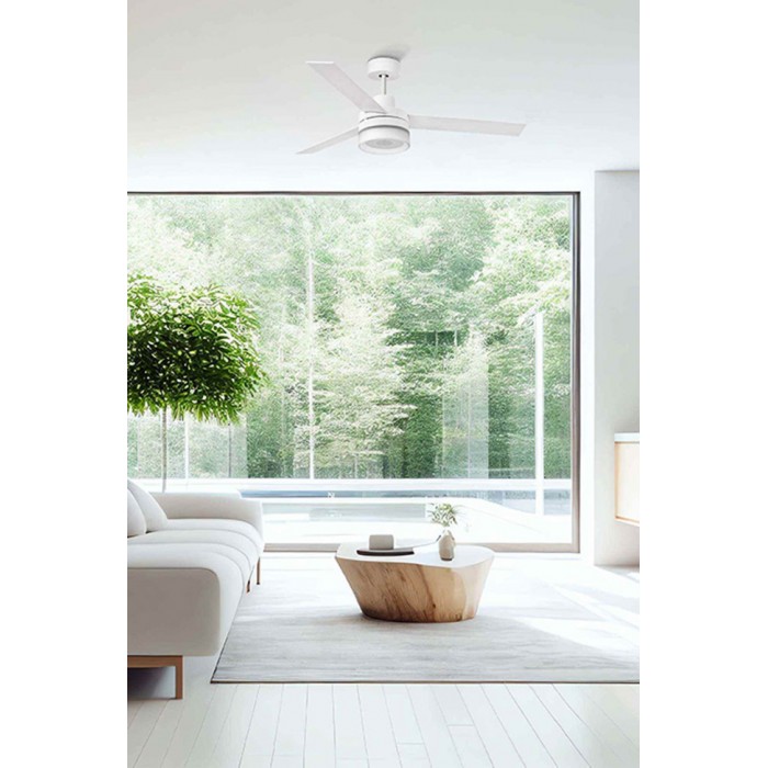 Люстра-вентилятор Faro 33460 ICE L LED SPEAKER White fan with speaker, 15 Вт, 800 лм, 3000K