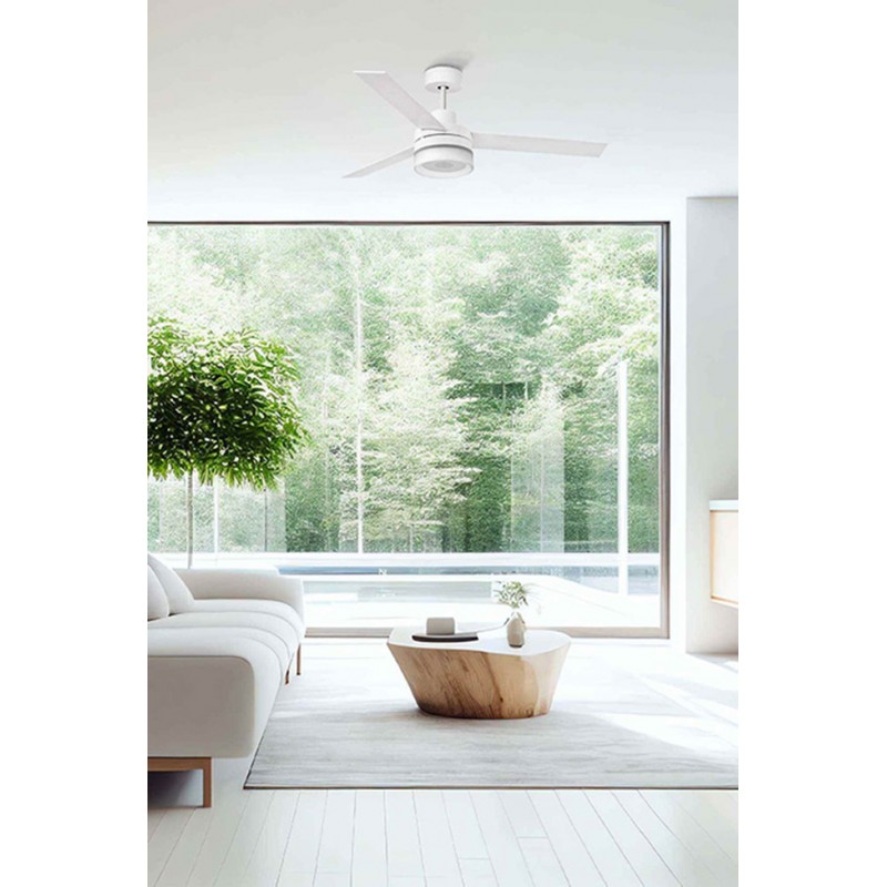 Люстра-вентилятор Faro 33460 ICE L LED SPEAKER White fan with speaker, 15 Вт, 800 лм, 3000K