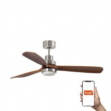 Люстра-вентилятор Faro 33463DCWT Lantau XL 1680 DC Niq Matt 3P Walnut LED 15W Tuya