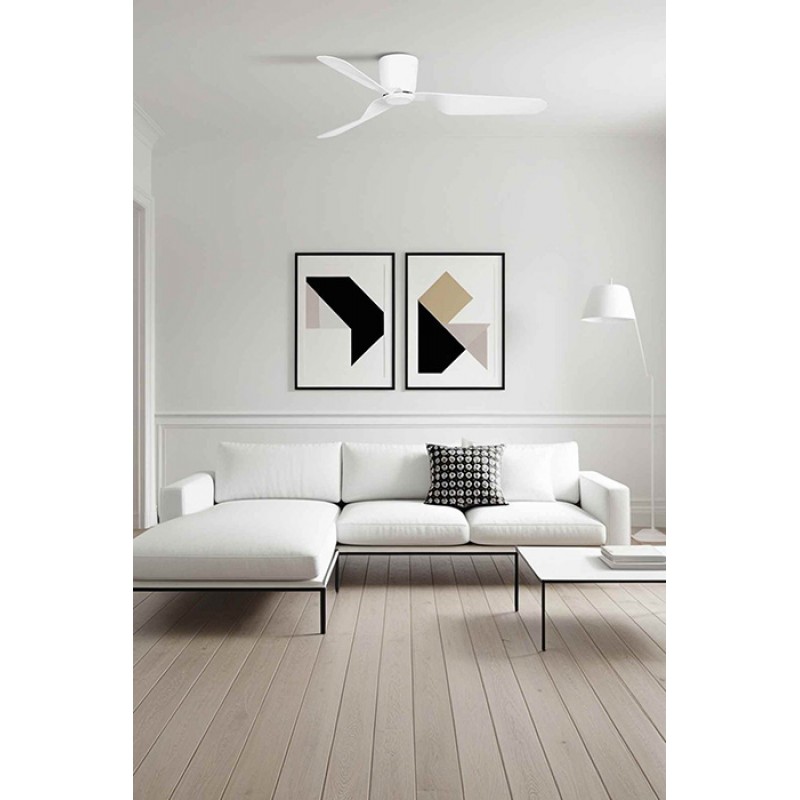 Потолочный вентилятор Faro 33471N PEMBA L White fan with DC motor