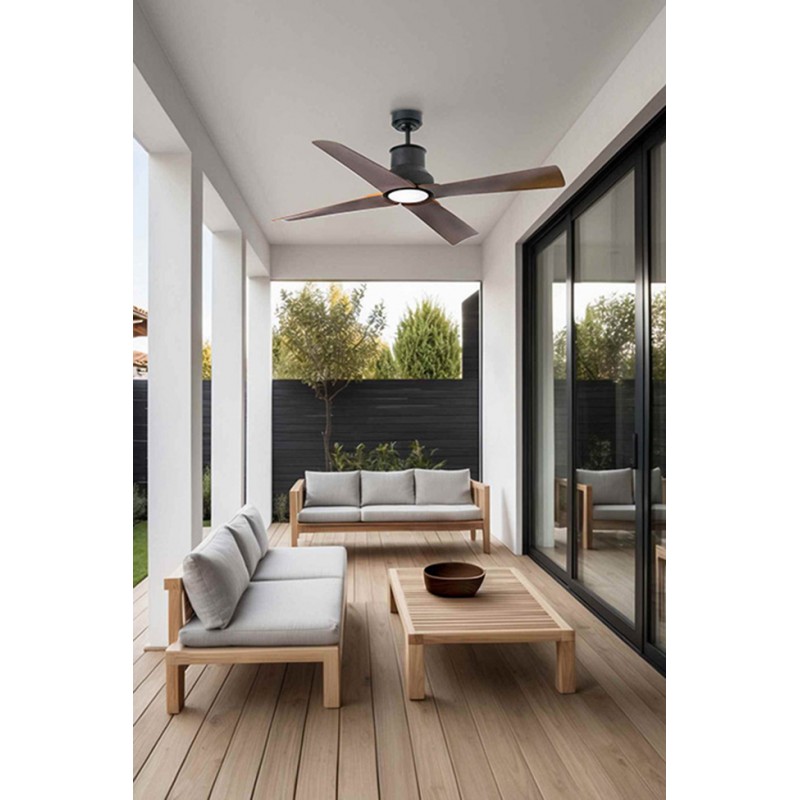 Люстра-вентилятор Faro 33481-7 WINCHE M LED Brown fan with DC motor, 15 Вт, 800 лм, 3000K