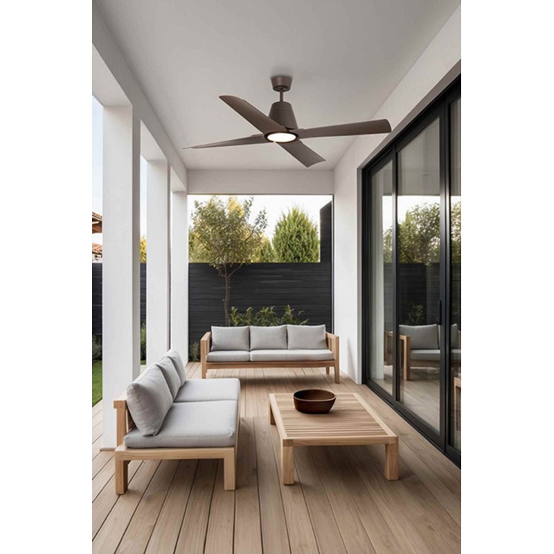 Люстра-вентилятор Faro 33490-16 TYPHOON M LED Brown fan with DC motor, 19 Вт, 900 лм, 3000K