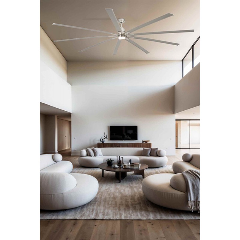 Потолочный вентилятор Faro 33496 MANHATTAN XL LED Matt nickel fan with DC motor, 19.9 Вт, 2700 - 3300 - 4600K