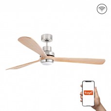 Люстра-вентилятор Faro 33505DCWT Lantau XL 1680 DC Niq Mat 3P Pine LED 15W Tuya