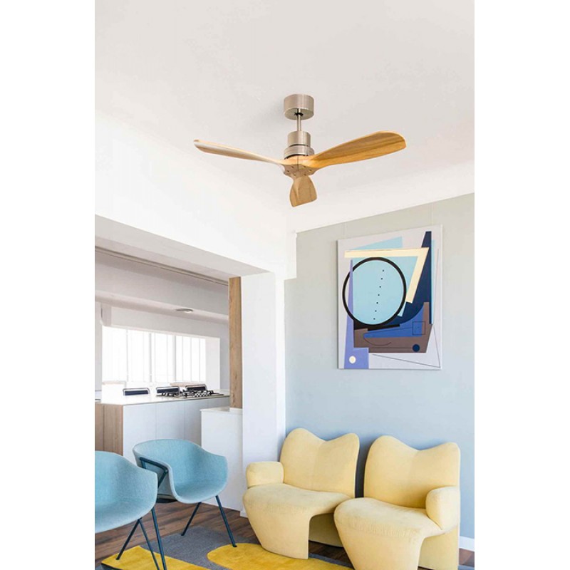 Потолочный вентилятор Faro 33509DC MINI LANTAU S Matt nikel/pine fan with DC motor