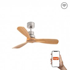 Потолочный вентилятор Faro 33509DCWT Mini Lantau S DC 1070 Nickel Matt 3P Pine Tuya