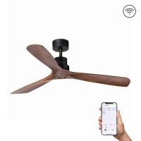 Потолочный вентилятор Faro 33516DCWW Lantau L DC 1320 Black Matt 3 Blades Walnut Wiz