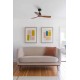 Потолочный вентилятор Faro 33517DCWT Mini Lantau S DC 1070 Black Matt 3P Walnut Tuya