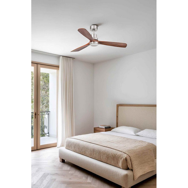 Люстра-вентилятор Faro 33518DC LANTAU L LED Matt nikel fan with DC motor, 15 Вт, 900 лм, 3000K