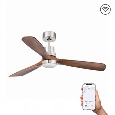 Люстра-вентилятор Faro 33518DCWW Lantau L DC 1320 Niq Mat 3 P Walnut LED 15W Wiz