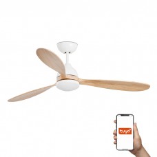 Люстра-вентилятор Faro 33524WT Poros 1320mm White 3 Blades 19W LED 2700K Tuya