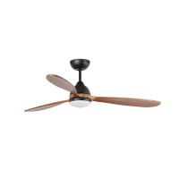 Люстра-вентилятор Faro 33527 Poros 1320mm Black 3 Blades Walnut 19W LED 2700K