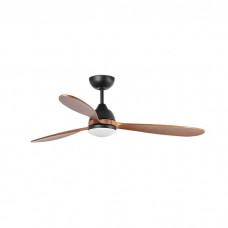 Люстра-вентилятор Faro 33527WW Poros 1320mm Black 3 Blades Walnut 19W 2700K Wiz