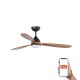 Люстра-вентилятор Faro 33527WT Poros 1320mm Black 3 Blades Walnut 19W 2700K Tuya