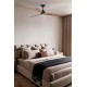 Люстра-вентилятор Faro 33527WT Poros 1320mm Black 3 Blades Walnut 19W 2700K Tuya