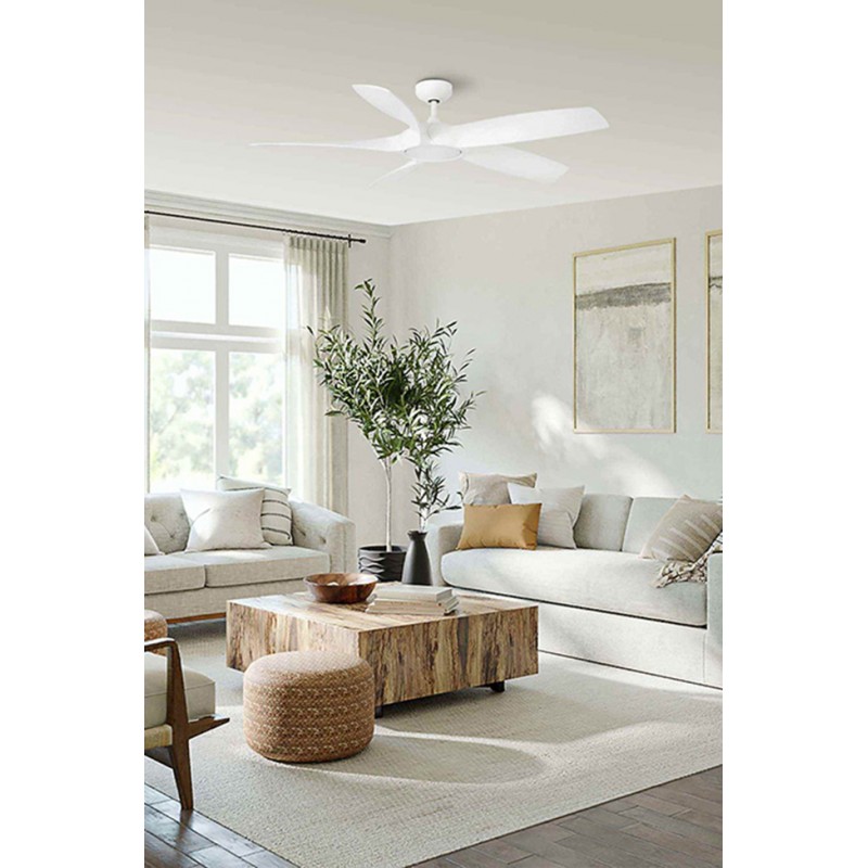 Люстра-вентилятор Faro 33548WW Cocos 1370mm White 5 Blades LED 20W Wiz