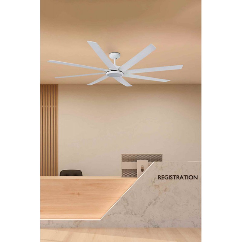 Люстра-вентилятор Faro 33553AWW Century 1650 8 Blades White LED 15W 3000K Wiz