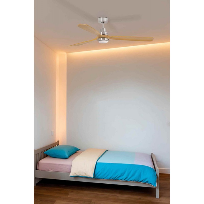 Люстра-вентилятор Faro 33560DC LANTAU L LED Matt nickel/pine fan with DC motor, 15 Вт, 900 лм, 3000K