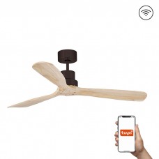 Потолочный вентилятор Faro 33562DCWT Lantau L DC 1320 Brown 3 Blades Pine Tuya