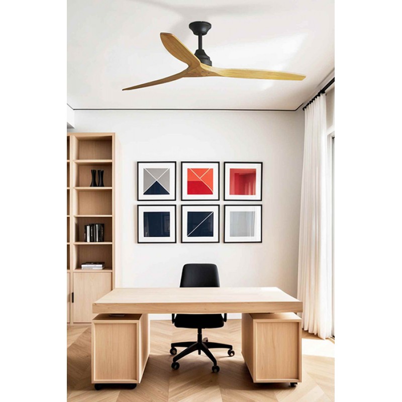 Потолочный вентилятор Faro 33718DCWT Alo DC 1520mm Black 3 Blades Wood Tuya