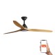 Люстра-вентилятор Faro 33719DCWT Alo DC 1520mm Black 3 Blades Wood 20W CCT Tuya