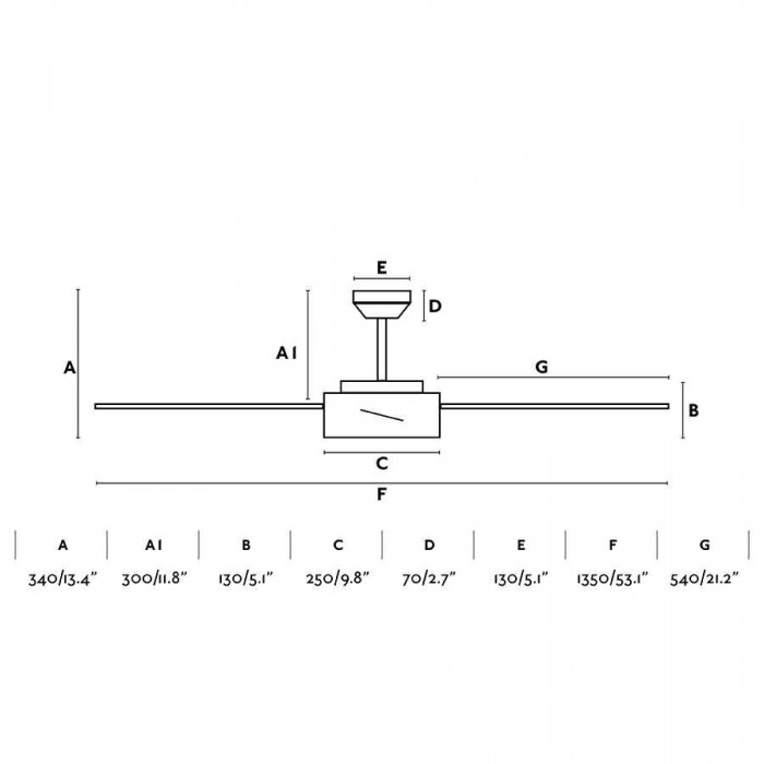 Люстра-вентилятор Faro 33725 HYDRA L LED Black 22 Вт, 1200 лм, 3000K