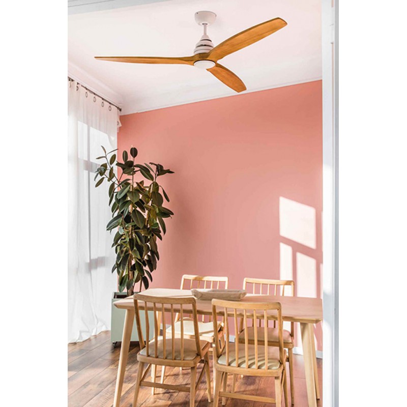 Люстра-вентилятор Faro 33727DCWT Alo DC 1520mm White 3 Blades Wood 20W CCT Tuya