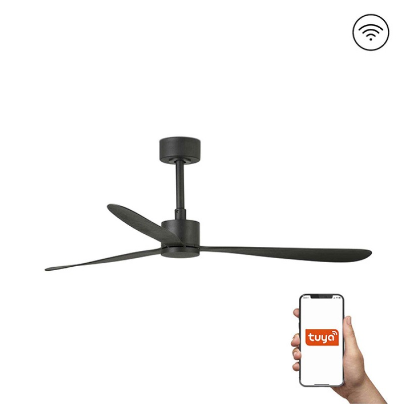 Потолочный вентилятор Faro 33761WT Amelia 1320mm Black 3 Blades Black Tuya