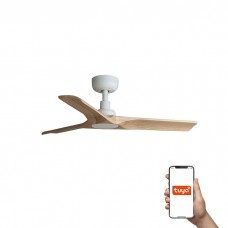 Стельовий вентилятор Faro 33805WT Heywood S 900mm White 3 Blades Wood Light Tuya