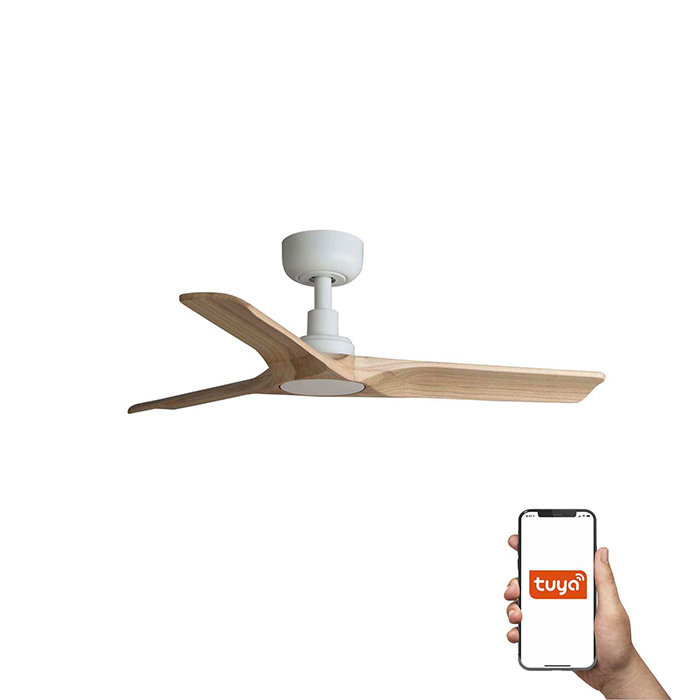 Потолочный вентилятор Faro 33805WT Heywood S 900mm White 3 Blades Wood Light Tuya