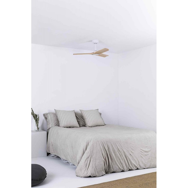 Стельовий вентилятор Faro 33805WT Heywood S 900mm White 3 Blades Wood Light Tuya