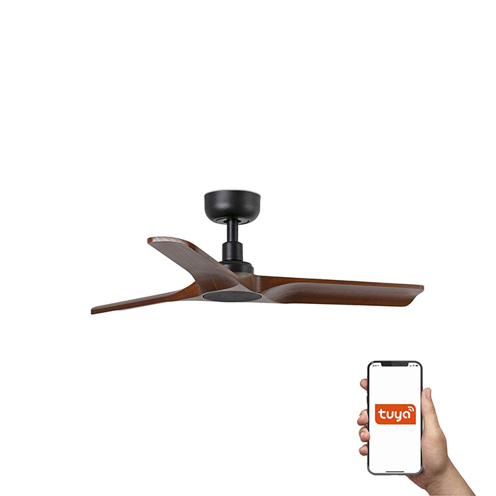 Потолочный вентилятор Faro 33806WT Heywood S 900mm Black 3 Blades Wood Dark Tuya
