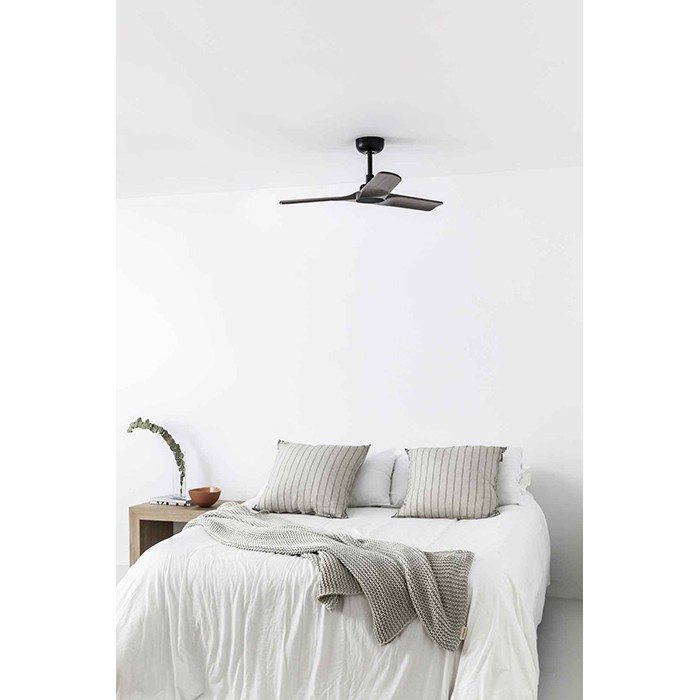 Потолочный вентилятор Faro 33806WT Heywood S 900mm Black 3 Blades Wood Dark Tuya Потолочный вентилятор Faro 33806WT Heywood S 900mm Black 3 Blades Wood Dark Tuya