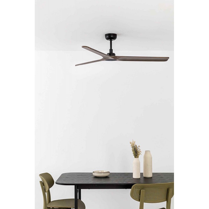 Стельовий вентилятор Faro 33809 HEYWOOD M Black/dark wood fan with DC motor