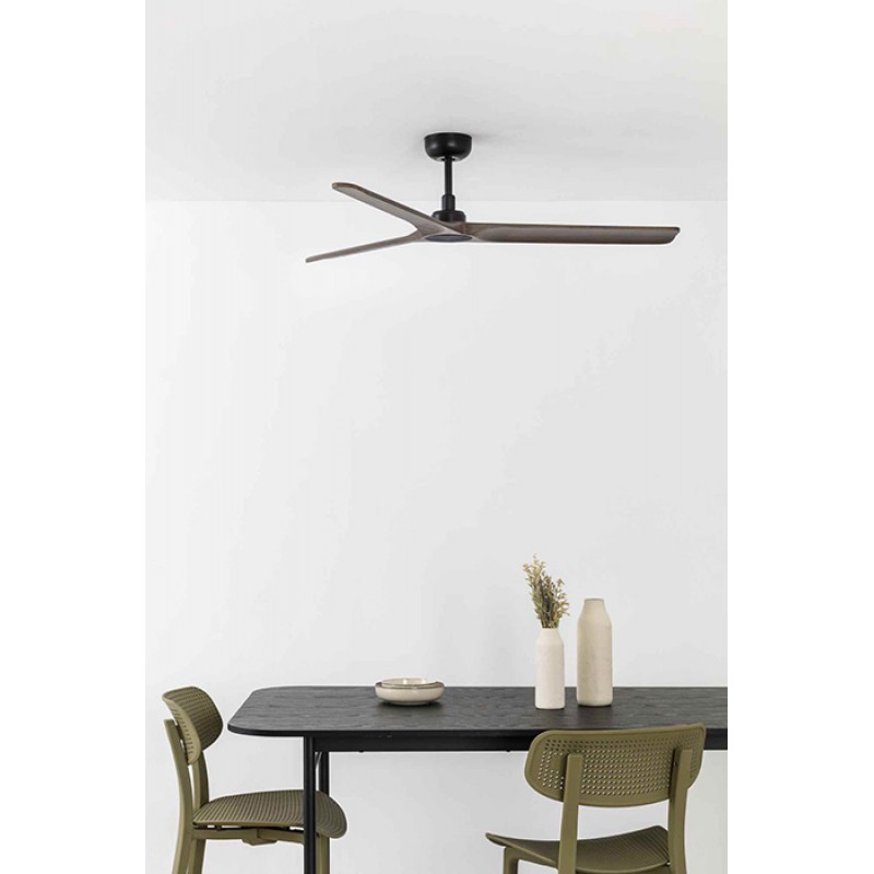 Стельовий вентилятор Faro 33809WT Heywood L 1320mm Black 3 Blades Wood Dark Tuya