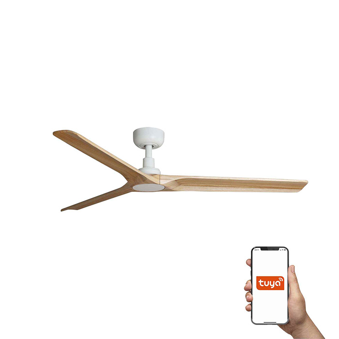 Потолочный вентилятор Faro 33810WT Heywood L 1320mm White 3 Blades Wood Light Tuya
