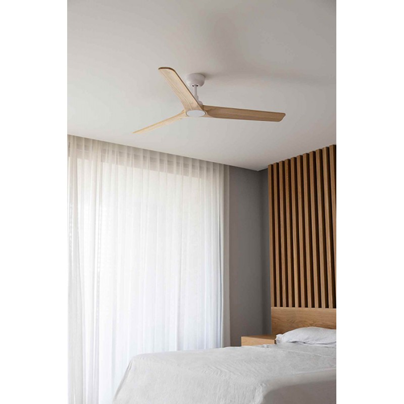 Стельовий вентилятор Faro 33810WT Heywood L 1320mm White 3 Blades Wood Light Tuya