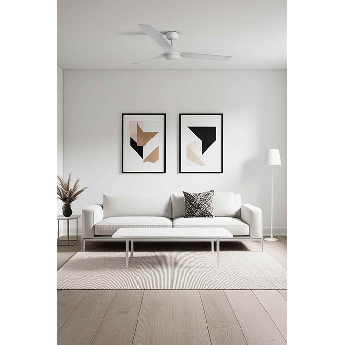 Стельовий вентилятор Faro 33814WT Punt 1300mm White 3 Blades White Tuya