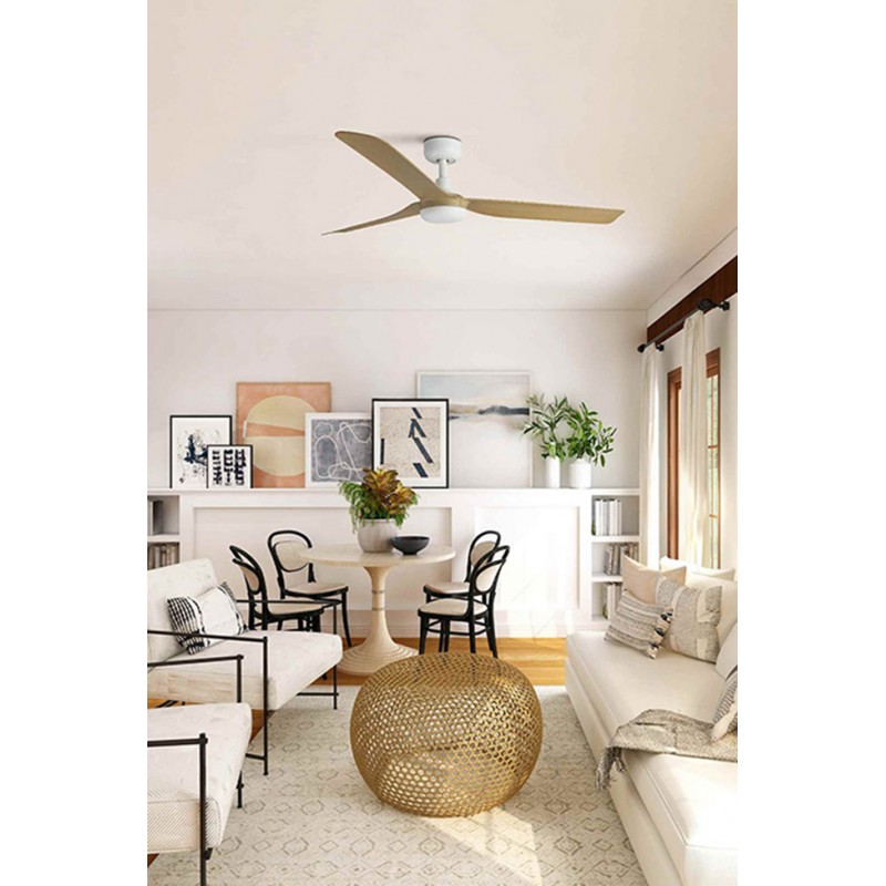 Потолочный вентилятор Faro 33816 PUNT M White/light wood fan with DC motor