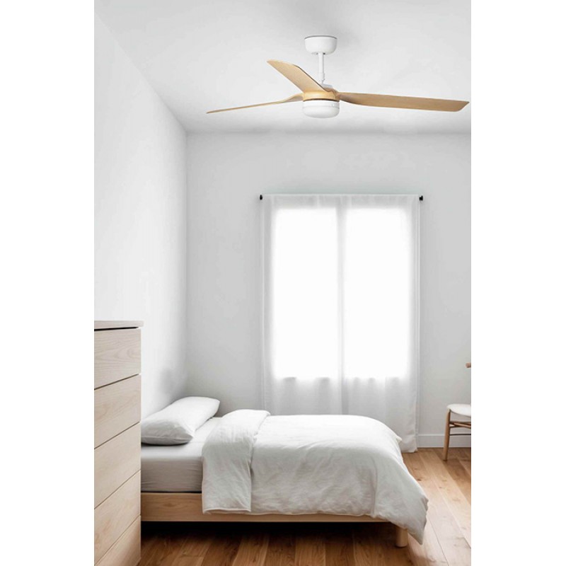 Люстра-вентилятор Faro 33816WT-20 Punt 1300mm White 3 Blades Wood Light 18W Tuya