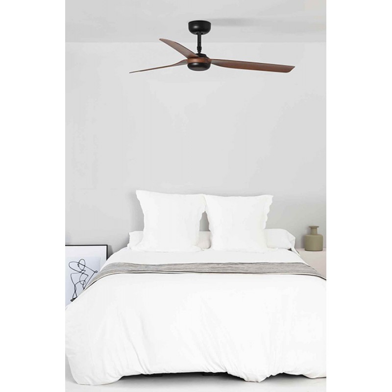 Потолочный вентилятор Faro 33817 PUNT M Black/dark wood fan with DC motor
