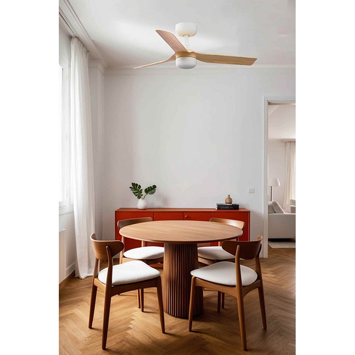 Люстра-вентилятор Faro 33821WT-1TW Mini Punt S 900 White 3 P Wood Light 10W Tuya