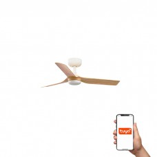 Потолочный вентилятор Faro 33821WT Mini Punt S 900 White 3 Blades Wood Light Tuya